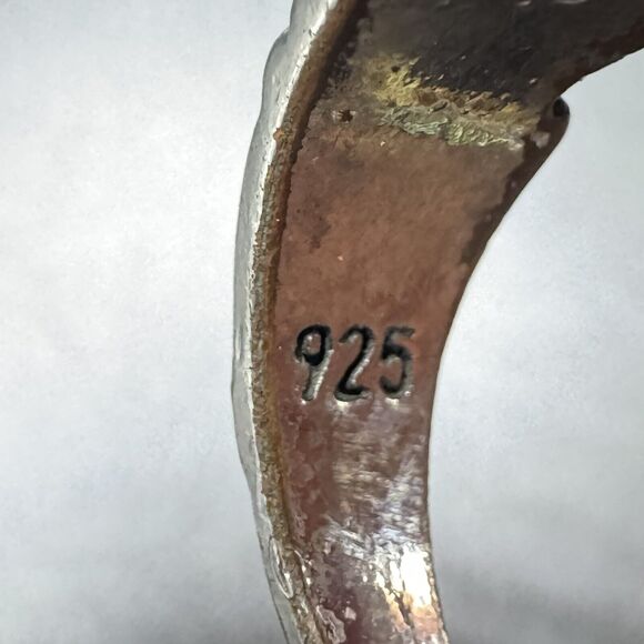 Vintage 925 Silver Ring Mushrooms Stars Plants And Flowers Hippie Y2K Style - Picture 5 of 6